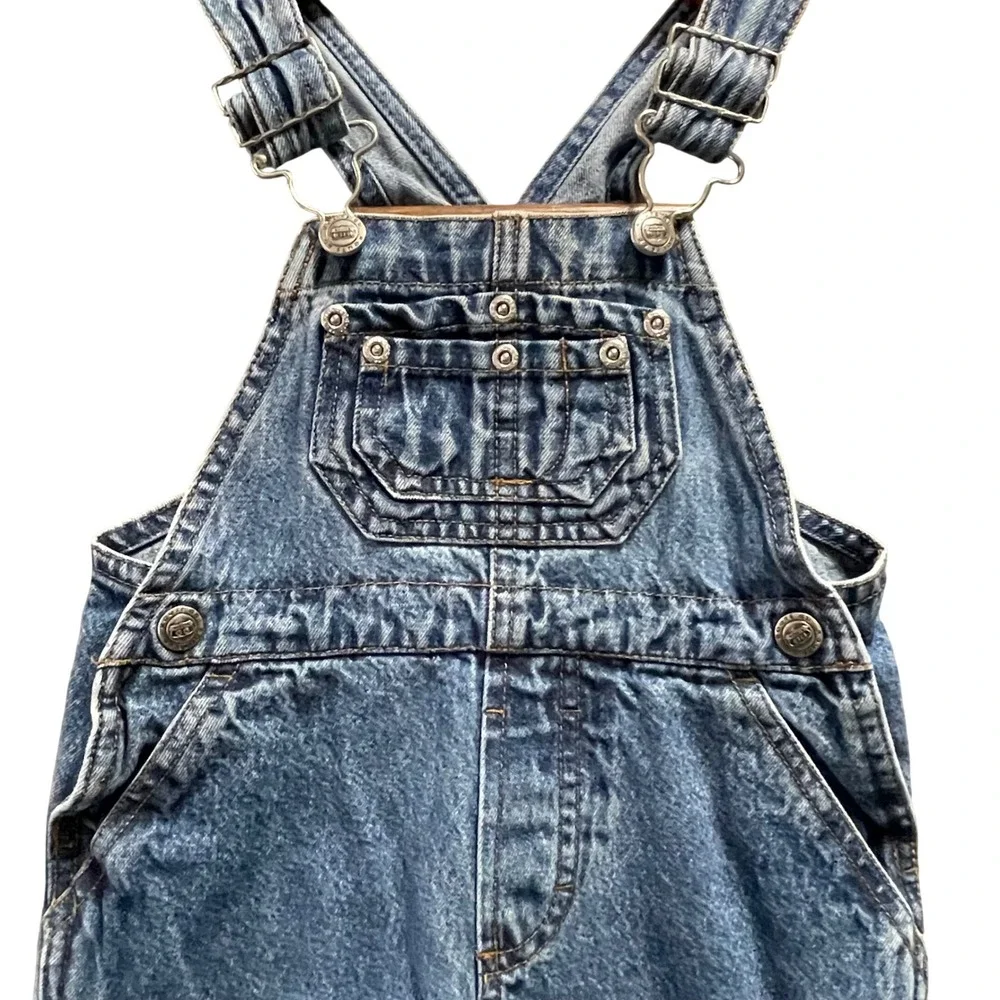 Route 66 Lil 66‎ Denim Overalls Kids 12M Blue Vintage 90s Snap Inseam